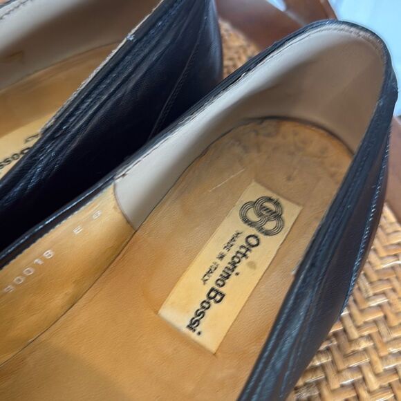 Ottorino Bossi Italy Vintage black fringe leather loafers 7.5 - Picture 6 of 12